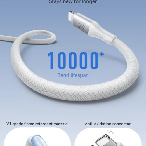 اشتري كابل شحن آيفون Joyroom S-A28 طول 2 متر بقدرة 30W وسرعة 480Mbps. خامة نايلون قماش قوية ومضادة للقطع بأفضل سعر وتوصيل سريع في مصر.