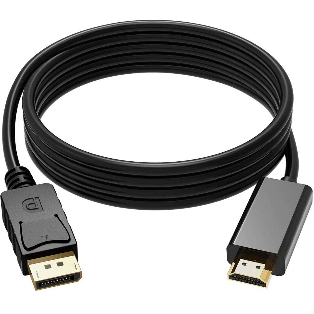 Be-Connected DisplayPort to HDMI Gold Plated Cable 1.8m length كابل تحويل دسبلاي إلى ات دي ام آي 1 وصل جهاز الكمبيوتر أو كارت الشاشة بجميع شاشات التلفزيون بتحويلة DisplayPort to HDMI. متوفر الآن بإصدارين: Full HD 1080p و 4K Ultra HD. كابل Be-Connected بطول 1.8 متر بأفضل سعر في مصر مع ضمان محلي!