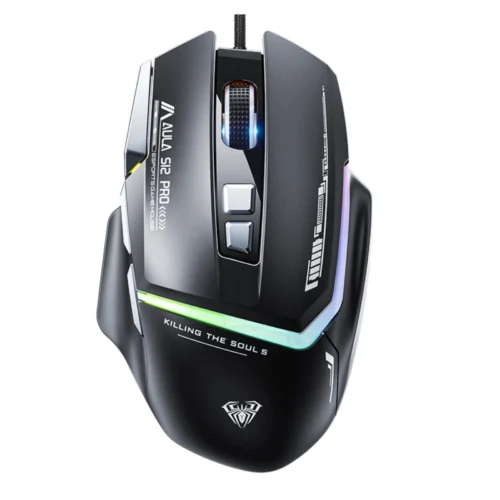 اشتري ماوس الجيمينج الاحترافي AULA S12 Pro بدقة 12800DPI، 8 أزرار قابلة للبرمجة مع زر Fire Button المخصص، وإضاءة RGB. أفضل أداء وسعر اقتصادي للجيمرز في مصر!