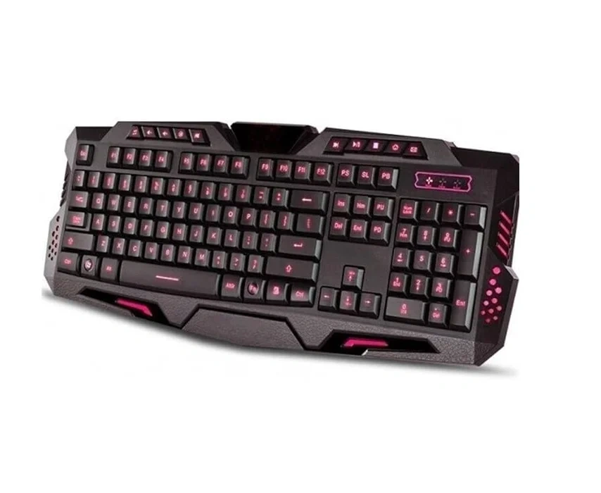 Tiger E-MKB660 USB Wired 3-Mode Backlit Colors Gaming Keyboard كيبورد جيمينج مضيء ب ٣ أوضاع إضائة 1 اشتري لوحة مفاتيح الجيمينج Tiger E-MKB660 بـ 3 ألوان إضاءة خلفية وحروف عربية وإنجليزية مضاءة. تصميم جذاب وأداء استجابة سريع بأفضل سعر كيبورد جيمنج في مصر!