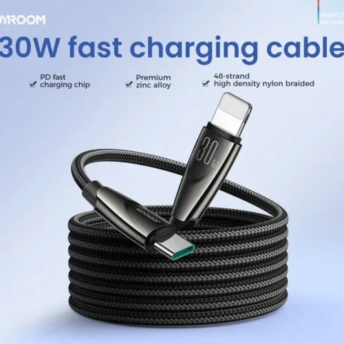 اشحن الآيفون بسرعة فائقة! اشتري كابل جويروم Joyroom SA31-CL3 تايب سي إلى لايتنينج بقدرة 30W خامة قماش مضفرة مضادة للقطع وبأفضل سعر إكسسوارات موبايل في مصر!
