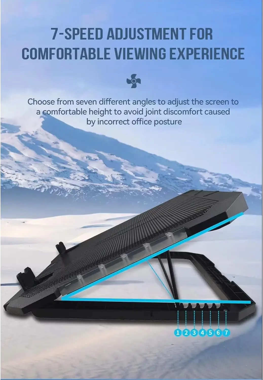 Jertech KL332 Gaming Led Fans RGB Side Lights 2x USB Port Speed Contro Laptop Cooling Pad with Mobile Stand قاعدة تبريد لابتوب بإضاءة جانبية و مروحتين بتحكم مستوى سرعة و منفذين يو اس بي 2 احمِ لابتوبك من الحرارة! اشتري قاعدة تبريد اللابتوب Jertech KL332 بإضاءة RGB جانبية، مروحتين هادئتين مع تحكم بالسرعة، حوامل موبايل و7 مستويات ارتفاع بأفضل سعر في مصر!