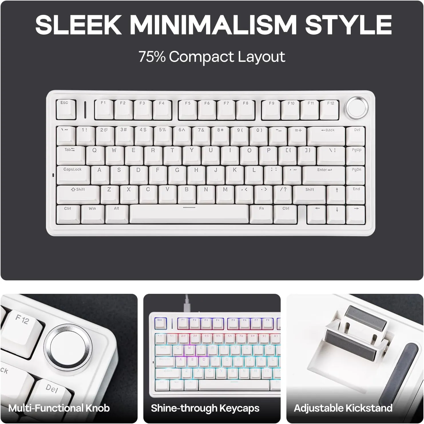 Aula F75 EPOMAKER Wired 75% Programmable Hot Swappable Creamy Mechanical Blue Switch Gaming Keyboard كيبورد جيمنج ميكانيكال بمفاتيح سوتش زرقاء ناعمة قابلة للتبديل 11 اشتري كيبورد جيمنج ميكانيكال AULA F75 Blue Switch بنظام Gasket Mount وبكرة تحكم Media Knob. سويتشات قابلة للتبديل Hot-Swap وعزل صوت خماسي بأفضل سعر إكسسوارات كمبيوتر في مصر!
