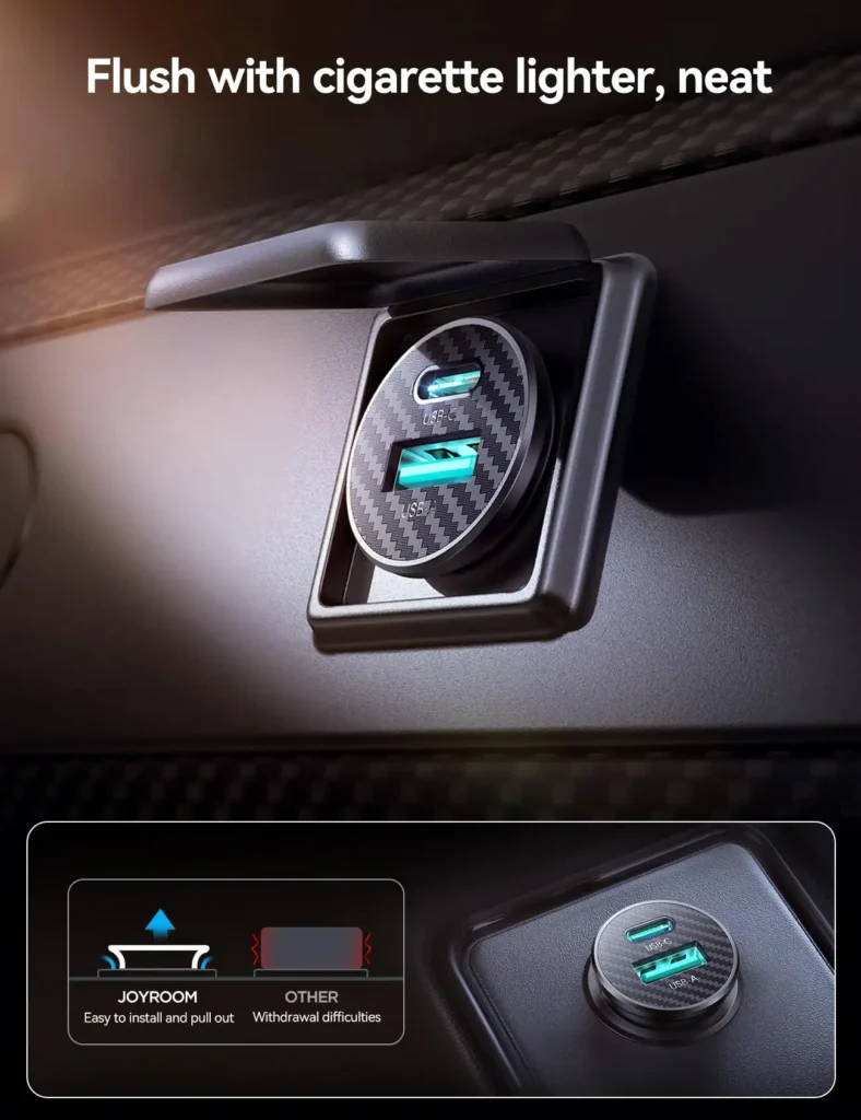 JOYROOM JR-CCN16 Mini QC+PD 15W Car Charger شاحن موبايل للسيارة بمنفذ تايب سي و آخر يو اس بي بقدرة ١٥ واط 13 اشتري شاحن السيارة المدمج JOYROOM JR-CCN16 بقدرة 15W بمدخلي USB-C و USB-A. تصميم Mini مخفي وحماية كاملة لشحن جهازين في وقت واحد بأفضل سعر في مصر!
