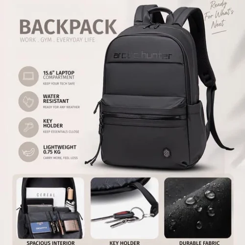 شنطة لابتوب Arctic Hunter B00536 مقاس 15.6 بوصة مقاومة للمياه والخدوش. تصميم فاخر وجيوب متعددة للحماية اليومية والتنقل بأفضل سعر في مصر!