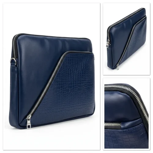 اشتري حافظة لابتوب جلد Premium Leather Laptop Sleeve 15.6 Inch بنقشة الجلد البارزة وخامات مقاومة للماء والصدمات. حماية متكاملة وجيب للشاحن بأفضل سعر إكسسوارات لابتوب في مصر!
