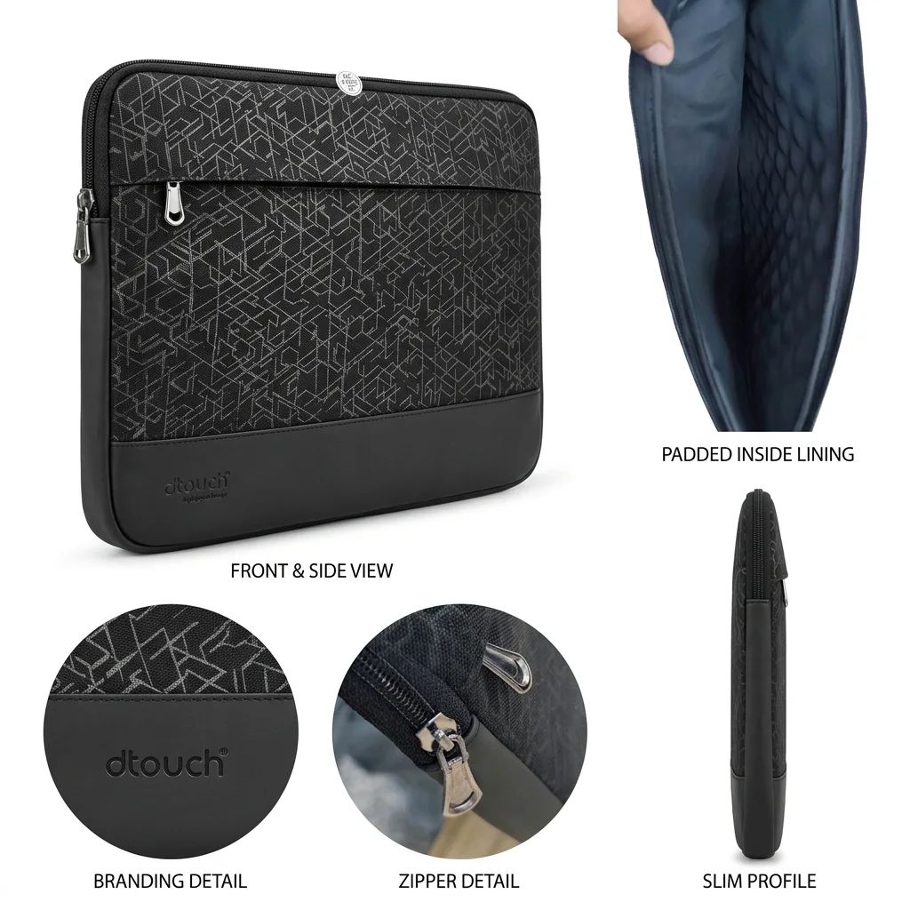 D&S 111 High Quality Laptop Sleeve 15.6 inch Durable Texture حافظة لابتوب ذات خامة قوية الإستحمال للإستخدام اليومي 2 اشتري حافظة اللابتوب D&S 111 من سلسلة D-Touch مقاس 15.6 بوصة في مصر. خامة مقاومة للماء والقطع، جيب سري مضاد للسرقة، جيب آيباد، وصناعة مصرية عالية الجودة!