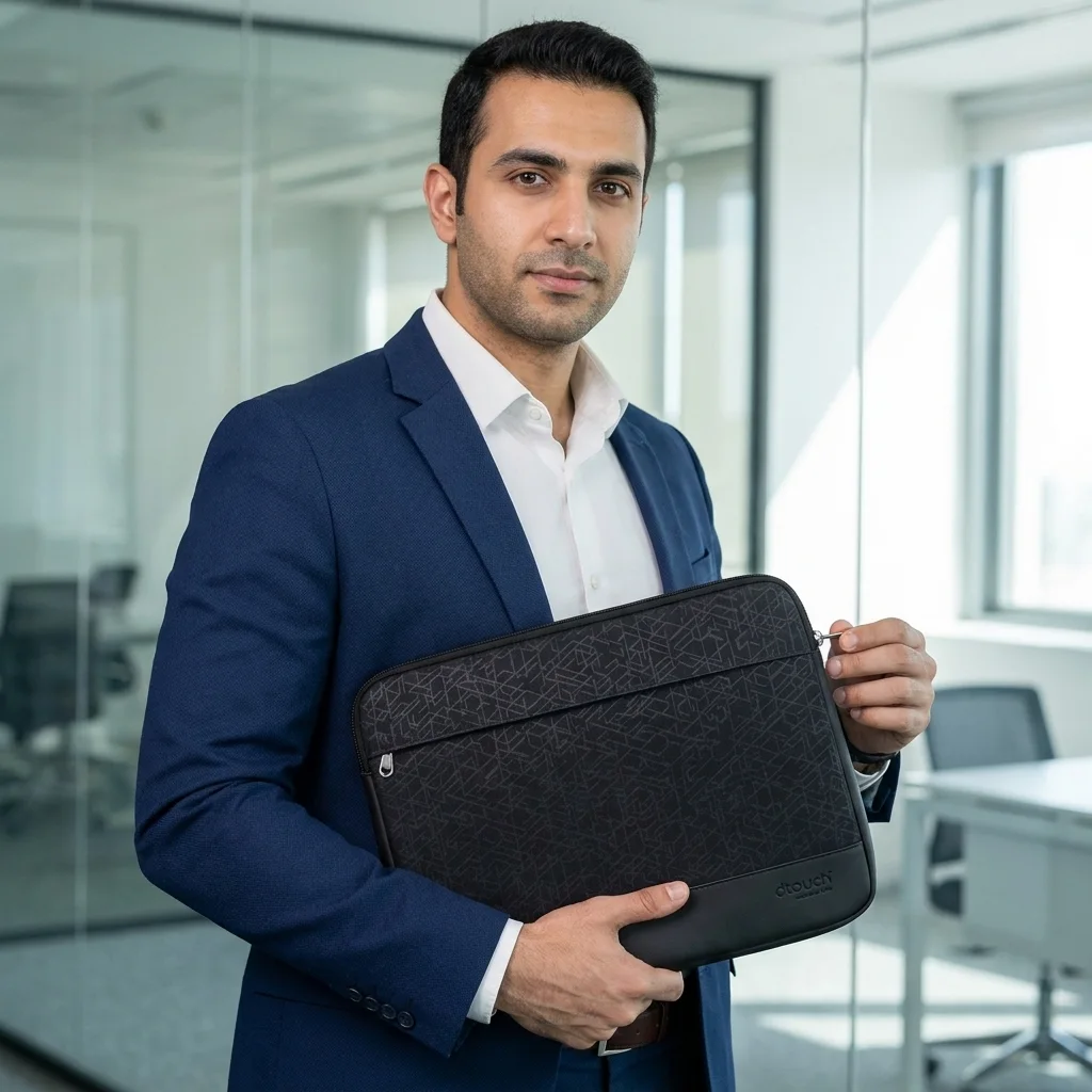 D&S 111 High Quality Laptop Sleeve 15.6 inch Durable Texture حافظة لابتوب ذات خامة قوية الإستحمال للإستخدام اليومي 4 اشتري حافظة اللابتوب D&S 111 من سلسلة D-Touch مقاس 15.6 بوصة في مصر. خامة مقاومة للماء والقطع، جيب سري مضاد للسرقة، جيب آيباد، وصناعة مصرية عالية الجودة!