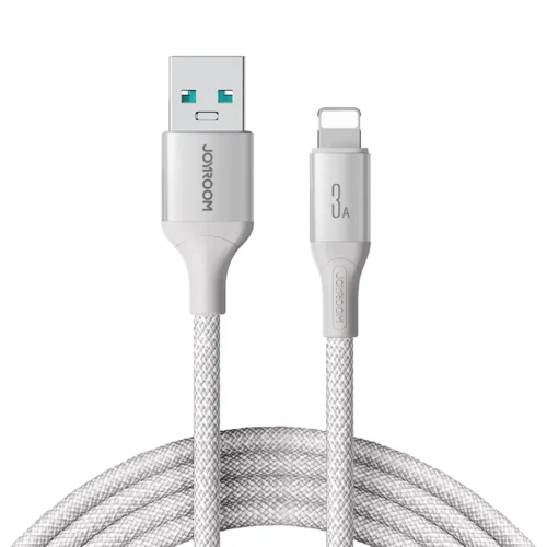 احصل على كابل شحن الآيفون المضفر Joyroom S-A28 بقدرة 3A لنقل البيانات والشحن السريع. متوفر بأطوال 1m و 2m ولونين (أسود وأبيض). اطلبه الآن بأفضل سعر في مصر من متجرنا!