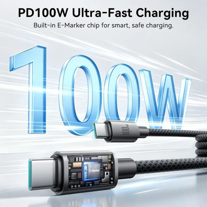 JOYROOM S-A65 MagEase Series 1.2M Magnetic Self-Winding Type-C to Type-C Charging Data Cable كابل شحن تايب سي لتايب سي ممغنط ذاتي التنظيم 4 تخلص من تشابك الكابلات! اشتري كابل جويروم JOYROOM S-A65 MagEase ممغنط ذاتي اللف بقدرة 100W للابتوب والموبايل. قماش مضفر وقوة شحن فائقة بأفضل سعر إكسسوارات في مصر!