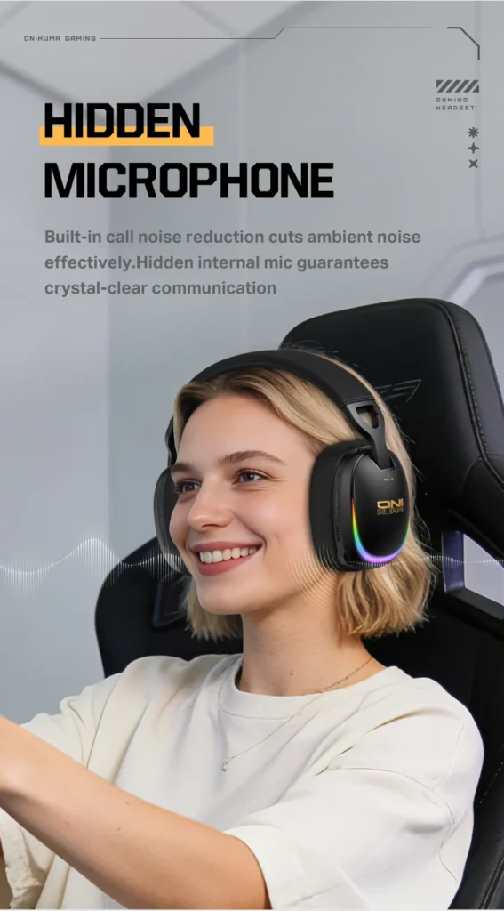 Onikuma GT805 4-Mode RGB Gaming Headset 2.4G Wired + Bluetooth سماعة هيدفون جيمينج إحترافية بتقنية إقتران ثلاثية 16 اشتري سماعة الجيمينج الاحترافية Onikuma GT805 بأربعة أوضاع توصيل (2.4G USB & Type-C + Bluetooth 5.4 + سلكي). بطارية ضخمة 1000mAh تدوم حتى 60 ساعة، مشغلات 50mm، صوت محيطي، ومايك مدمج بأفضل قيمة في مصر!