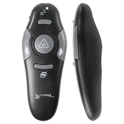 اشتري ريموت تقديم المحاضرات والعروض Gigamax K100 Plus في مصر. اتصال لاسلكي 2.4GHz بمدى يصل حتى 100 متر، مؤشر ليزر أحمر قوي، 5 أزرار تحكم، وتوصيل مباشر بدون تعريفات!