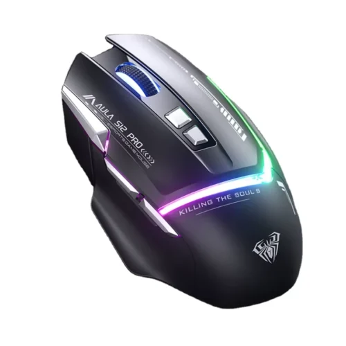 اشتري ماوس الجيمينج الاحترافي AULA S12 Pro بدقة 12800DPI، 8 أزرار قابلة للبرمجة مع زر Fire Button المخصص، وإضاءة RGB. أفضل أداء وسعر اقتصادي للجيمرز في مصر!