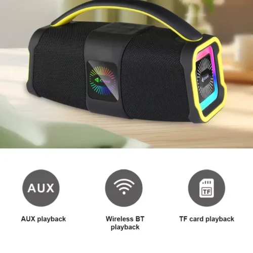 اشتري سماعة Kisonli K5 اللاسلكية بقدرة 20W وبطارية 3600mAh مع إضاءة RGB وتقنية TWS وباس قوي. أفضل سعر سماعة بلوتوث محمولة في مصر مع توصيل سريع.