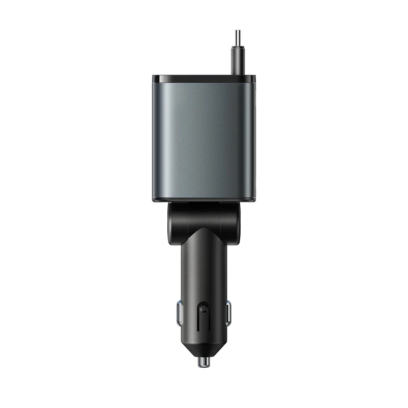 JOYROOM JR-CCL07 3-in-1 Retractable Type-C Cable Ultra-Slim 60W Car Charger شاحن سيارة بكابل تايب سي قابللاللسحب بقدرة ٦٠ واط و منافذ متعدده 4 اشحن اللابتوب والموبايل في عربيتك بقدرة 60W! اشتري شاحن السيارة الذكي JOYROOM JR-CCL07 بكابل تايب سي 45W قابل للسحب ومنافذ متعددة بأفضل سعر إكسسوارات سيارات في مصر!