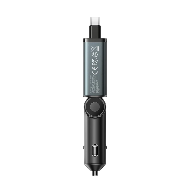 JOYROOM JR-CCL07 3-in-1 Retractable Type-C Cable Ultra-Slim 60W Car Charger شاحن سيارة بكابل تايب سي قابللاللسحب بقدرة ٦٠ واط و منافذ متعدده 3 اشحن اللابتوب والموبايل في عربيتك بقدرة 60W! اشتري شاحن السيارة الذكي JOYROOM JR-CCL07 بكابل تايب سي 45W قابل للسحب ومنافذ متعددة بأفضل سعر إكسسوارات سيارات في مصر!
