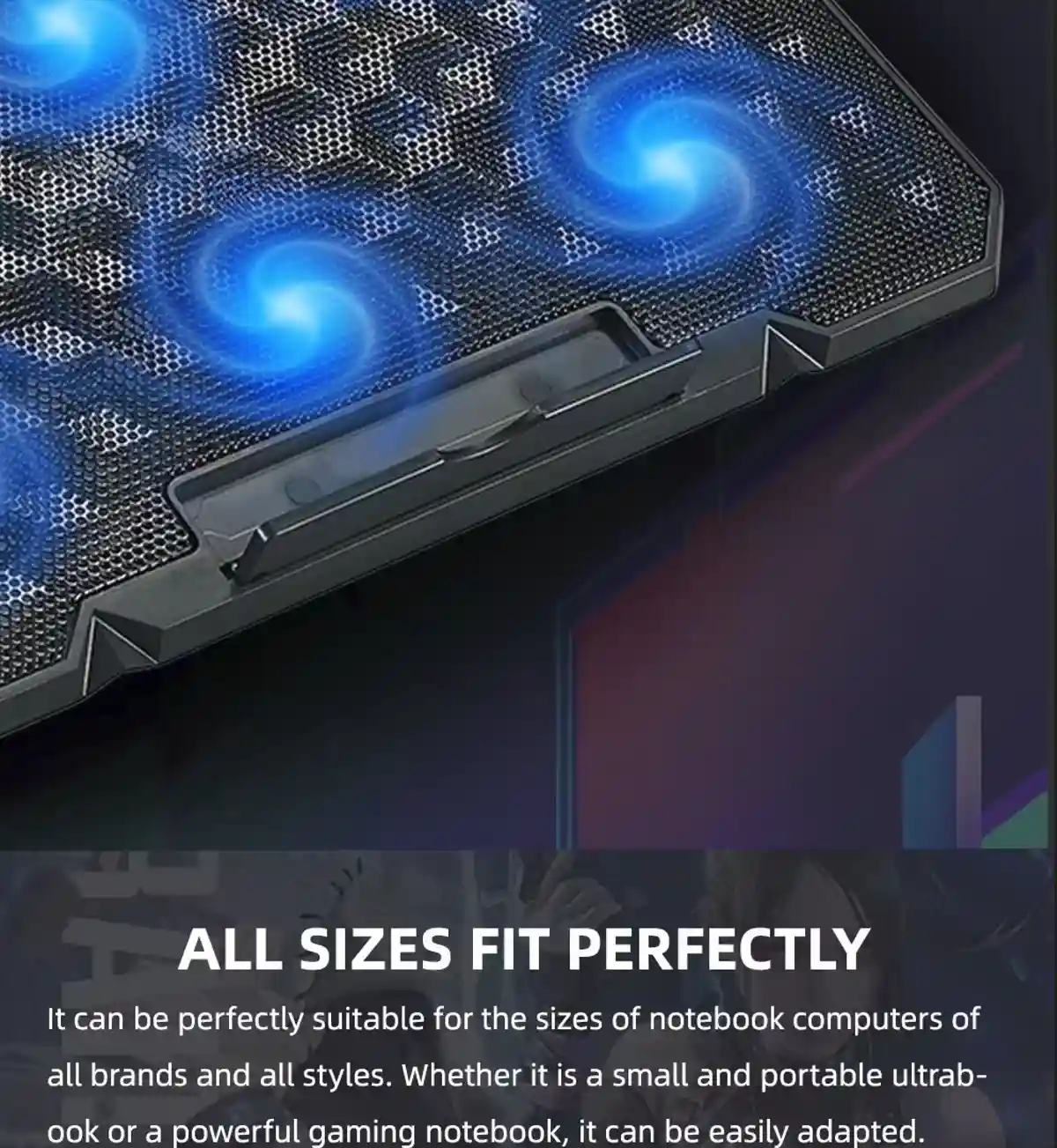 Jertech KL333 6 Fans 2x USB Port Speed Control Support up to 19 Inch Gaming Laptop Cooling Pad قاعدة تبريد لابتوب ب٦ مراوح و تحكم سرعات و ٢ منفذ يو اس بي 6 احصل على أفضل تبريد للابتوب مع قاعدة Jertech KL333 المجهزة بـ 6 مراوح متطورة، تحكم بالسرعات، منافذ USB مزدوجة، وزوايا تعديل ارتقاع مريحة للظهر. تناسب لابتوبات حتى 19 بوصة بأفضل قيمة في مصر!