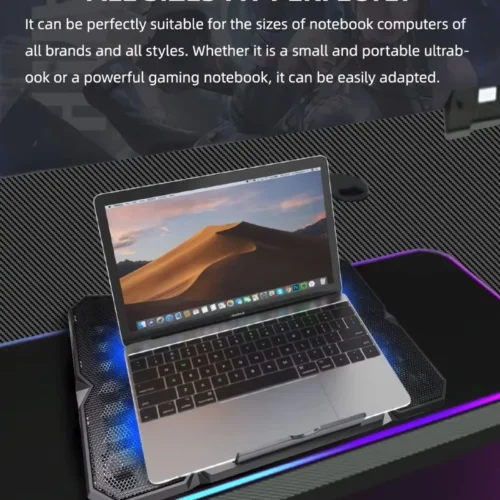 احصل على أفضل تبريد للابتوب مع قاعدة Jertech KL333 المجهزة بـ 6 مراوح متطورة، تحكم بالسرعات، منافذ USB مزدوجة، وزوايا تعديل ارتقاع مريحة للظهر. تناسب لابتوبات حتى 19 بوصة بأفضل قيمة في مصر!