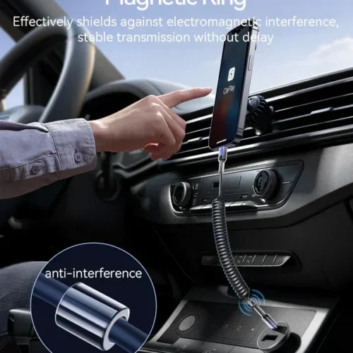 اشتري كابل Joyroom S-A43 الحلزوني للآيفون (1.5 متر). شحن سريع 3A، خامات TPU مقاومة للقطع، مثالي للسيارة والمكتب بدون فوضى أسلاك. اطلبه الآن بأفضل سعر في مصر!