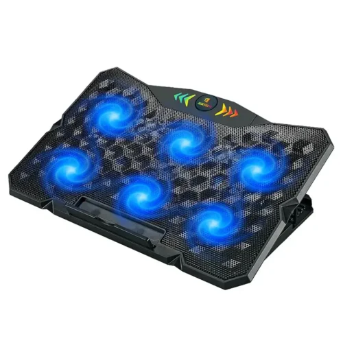 احصل على أفضل تبريد للابتوب مع قاعدة Jertech KL333 المجهزة بـ 6 مراوح متطورة، تحكم بالسرعات، منافذ USB مزدوجة، وزوايا تعديل ارتقاع مريحة للظهر. تناسب لابتوبات حتى 19 بوصة بأفضل قيمة في مصر!