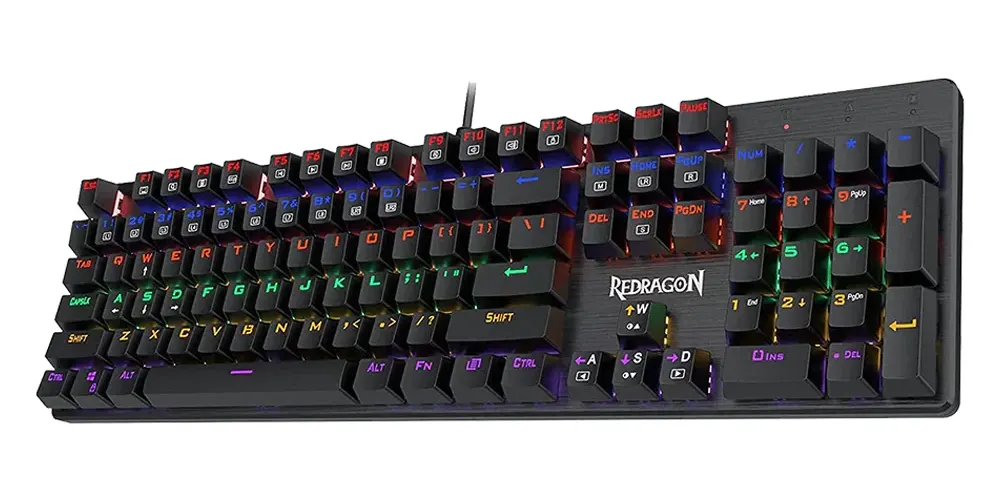 Redragon K608-R Valheim Rainbow USB Wired Blue Switch Mechanical Gaming Keyboard كيبورد جيمينج ميكانيكال سويتش أزرق ريدراجون 3 اشتري كيبورد جيمينج ميكانيكية Redragon K608-R Valheim بالحجم الكامل (104 زر). سويتش أزرق استجابة سريعة، إضاءة Rainbow، ودعم Hot-Swap. احصل عليها بأفضل سعر في مصر!