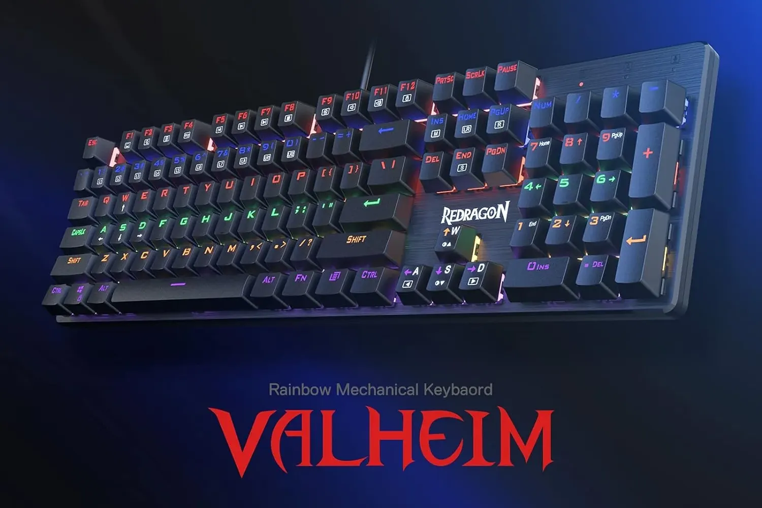 Redragon K608-R Valheim Rainbow USB Wired Blue Switch Mechanical Gaming Keyboard كيبورد جيمينج ميكانيكال سويتش أزرق ريدراجون 7 اشتري كيبورد جيمينج ميكانيكية Redragon K608-R Valheim بالحجم الكامل (104 زر). سويتش أزرق استجابة سريعة، إضاءة Rainbow، ودعم Hot-Swap. احصل عليها بأفضل سعر في مصر!