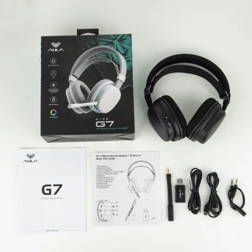 اشتري سماعة AULA G7 الوايرلس ثلاثية الاتصال مع صوت 7.1 وميكروفون إلغاء الضوضاء بالذكاء الاصطناعي. أفضل هيدفون للجيمينج بسعر ممتاز وتوصيل سريع في مصر.