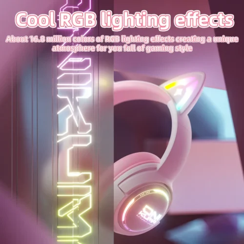 اشتري سماعة الجيمينج Onikuma GT838 بتصميم أذن القطة 3D وإضاءة RGB الجذابة. (2.4G wireless + سلكي) بدون تأخير، مايك نقي، وصوت محيطي 7.1 بأفضل قيمة في مصر! 