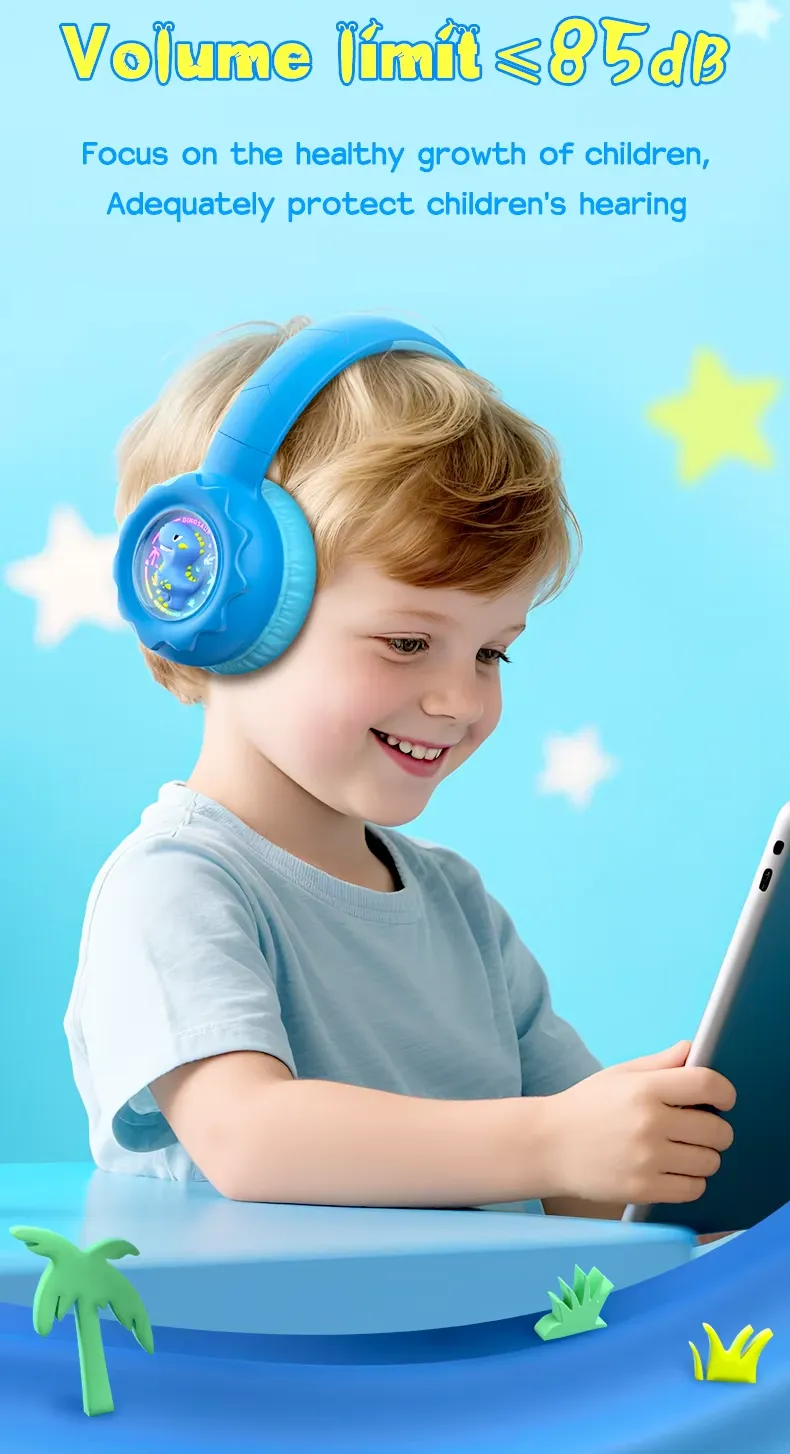 Onikuma B30 Little Dinosaur Ear Wireless Headset with 85dB Kids Ear Protection سماعة هيدفون وايرلس لسن البراعم خفيفة و مريحة للآذن 9 اشتري سماعة الألعاب والدراسة للأطفال Onikuma B30 بتصميم الديناصور الممتع. حماية كاملة للسمع بمستوى أمان 85dB، توصيل بلوتوث 5.4 وسلكي، وبطارية تدوم 10 ساعات. اطلبها بأفضل سعر في مصر!