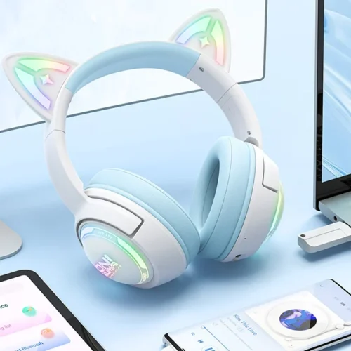 اشتري سماعة الجيمينج Onikuma GT838 بتصميم أذن القطة 3D وإضاءة RGB الجذابة. (2.4G wireless + سلكي) بدون تأخير، مايك نقي، وصوت محيطي 7.1 بأفضل قيمة في مصر! 