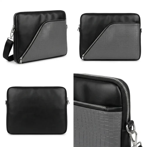 اشتري حافظة لابتوب جلد Premium Leather Laptop Sleeve 15.6 Inch بنقشة الجلد البارزة وخامات مقاومة للماء والصدمات. حماية متكاملة وجيب للشاحن بأفضل سعر إكسسوارات لابتوب في مصر!