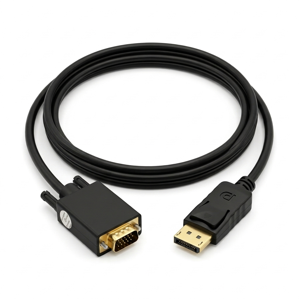 Be-Connected Display to VGA FHD Cable 1.8m Lenght كابل تحويل من دسبلاي إلى فيجا بطول ١.٨ متر 2 قم بتوصيل جهاز الكمبيوتر أو كارت الشاشة بمخرج Display to VGA على أي شاشة أو بروجكتور VGA بسهولة. كابل 2B عالي الجودة بطول 1.8 متر. اطلبه الآن بأفضل سعر في مصر مع ضمان جودة!