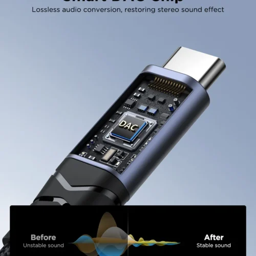اسمع مزيكتك واشحن موبايلك في نفس الوقت! اشتري محول JOYROOM SY-C03 بقوة شحن سريعة 60W وسلك مضاد للقطع. خامات ألومنيوم فاخرة بأفضل سعر إكسسوارات موبايل في مصر!