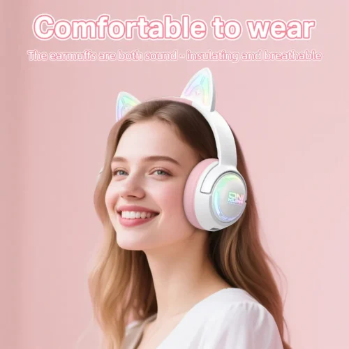 اشتري سماعة الجيمينج Onikuma GT838 بتصميم أذن القطة 3D وإضاءة RGB الجذابة. (2.4G wireless + سلكي) بدون تأخير، مايك نقي، وصوت محيطي 7.1 بأفضل قيمة في مصر! 