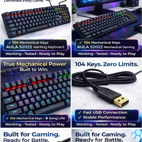 اشتري كيبورد AULA S2022 PRO الميكانيكي بـ Red Switch وإضاءة RGB وحجم كامل 104 مفتاح. أفضل أداء وسرعة ألعاب بأفضل سعر وتوصيل سريع في مصر.