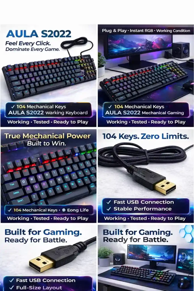اشتري كيبورد AULA S2022 PRO الميكانيكي بـ Red Switch وإضاءة RGB وحجم كامل 104 مفتاح. أفضل أداء وسرعة ألعاب بأفضل سعر وتوصيل سريع في مصر.