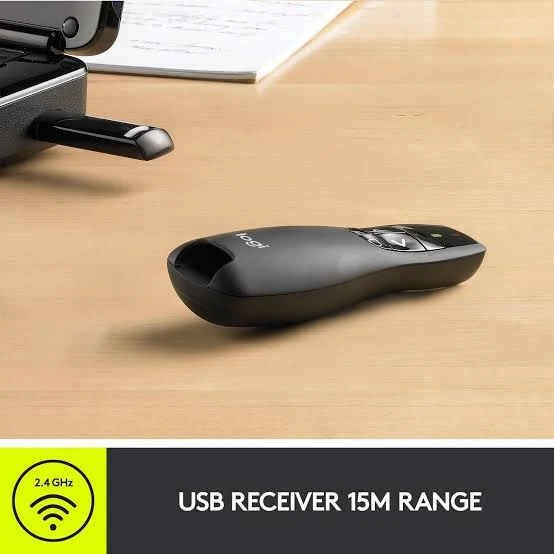 Logitech R400 "HIGH COPY" Wireless Presenter Red Dot Pointer مؤشر و مقدم نقطة حمراء وايرلس 3 اشتري ريموت البرزنتيشن Logitech R400 High Copy في مصر. مدى لاسلكي 15 متر، مؤشر ليزر أحمر، تركيب مباشر Plug & Play بدون تعريفات. خيار اقتصادي ومثالي للمحاضرات!