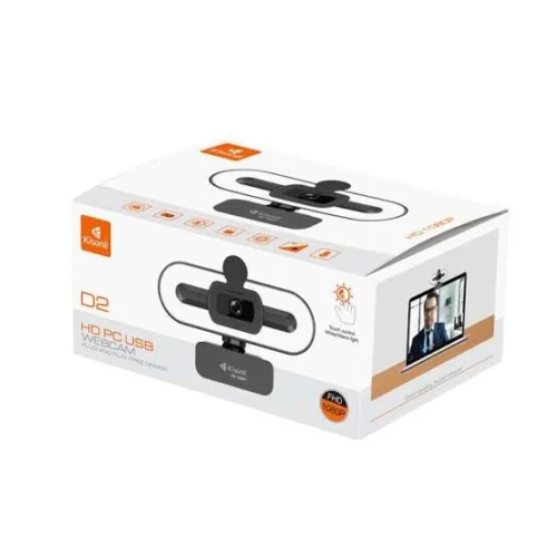 اشتري كاميرا الويب Kisonli D2 بدقة 1080p Full HD المجهزة بميكروفون مدمج بتقنية عزل الضوضاء وإضاءة LED فلاش 3 مستويات. أداء ممتاز للاجتماعات والدراسة عن بعد بأفضل قيمة في مصر!
