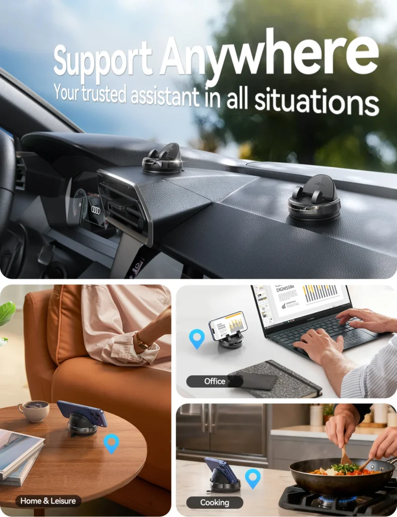 Home 57 اشتري حامل الموبايل للسيارة Joyroom JR-ZS530 بقاعدة شفط نانو وقفل دوار. ثبات تام على المطبات، دوران 360 درجة ومناسب لجميع الهواتف بأفضل سعر إكسسوارات سيارات في مصر!