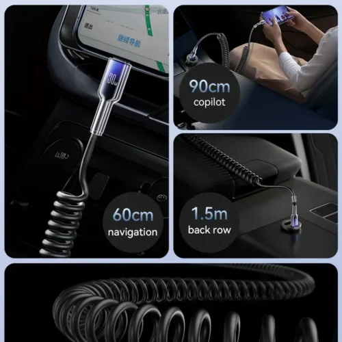 اشتري كابل Joyroom S-A43 الحلزوني للآيفون (1.5 متر). شحن سريع 3A، خامات TPU مقاومة للقطع، مثالي للسيارة والمكتب بدون فوضى أسلاك. اطلبه الآن بأفضل سعر في مصر!