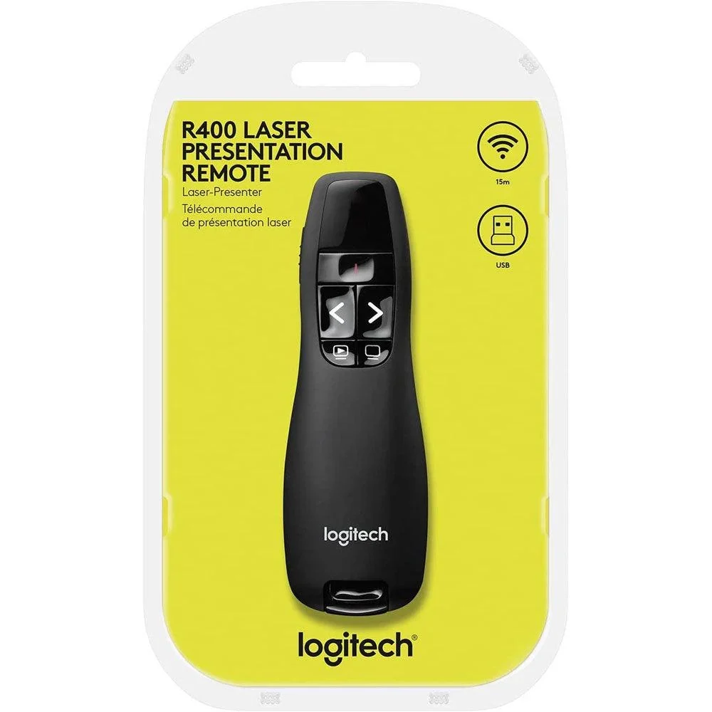 Logitech R400 "HIGH COPY" Wireless Presenter Red Dot Pointer مؤشر و مقدم نقطة حمراء وايرلس 8 Logitech R400 "HIGH COPY" Wireless Presenter Red Dot Pointer مؤشر و مقدم نقطة حمراء وايرلس - الصورة 8