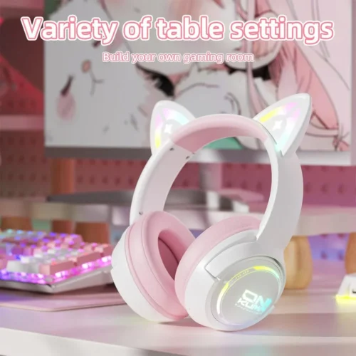 اشتري سماعة الجيمينج Onikuma GT838 بتصميم أذن القطة 3D وإضاءة RGB الجذابة. (2.4G wireless + سلكي) بدون تأخير، مايك نقي، وصوت محيطي 7.1 بأفضل قيمة في مصر! 