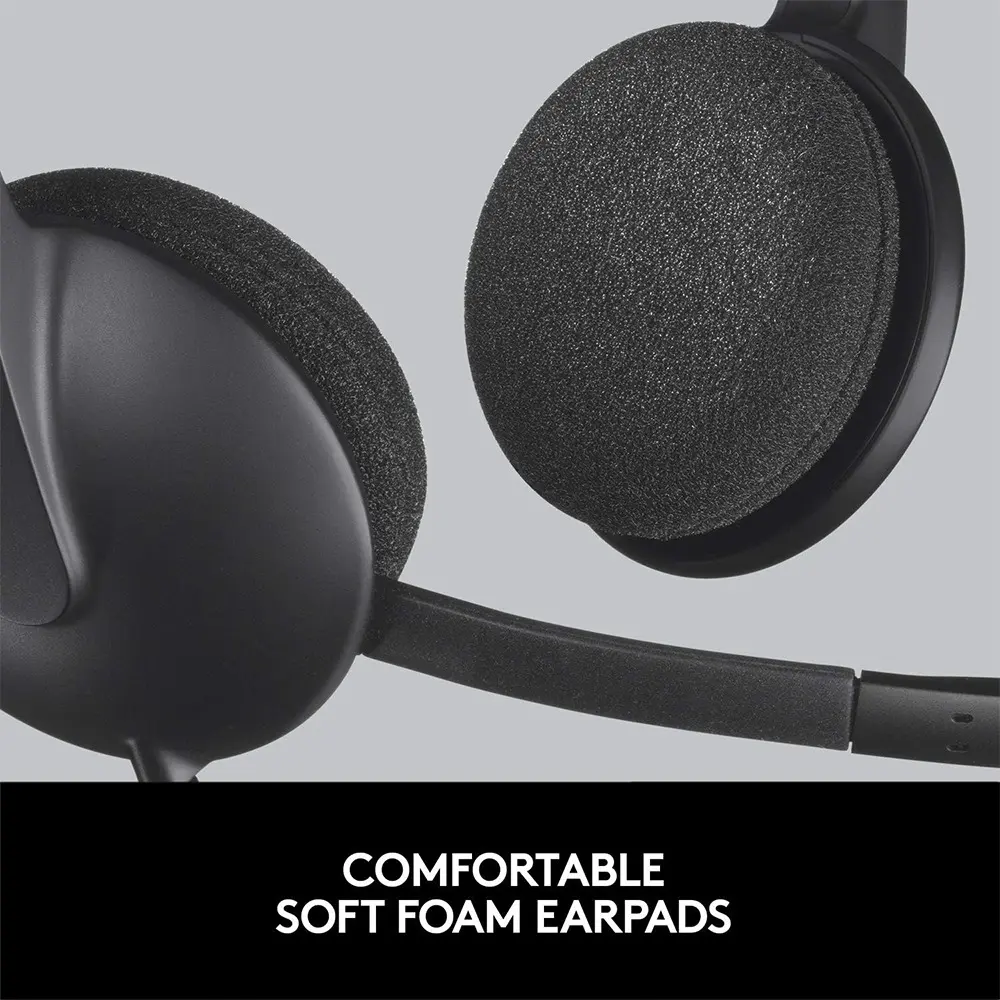 Logitech H340 USB Stereo with Noise Cancellation Computer Professional Headset سماعة هيدفون إحترافية بمايك بخاصية عزل ضوضاء مناسبة للمكاتب و الدراسه و المكالمات 5 اشتري سماعة Logitech H340 USB الأصلية بأفضل سعر في مصر. ممتازة للاجتماعات، العمل عن بعد، الدراسة، ومكالمات Call Center مع مايك بعزل الضوضاء وصوت رقمي نقي!