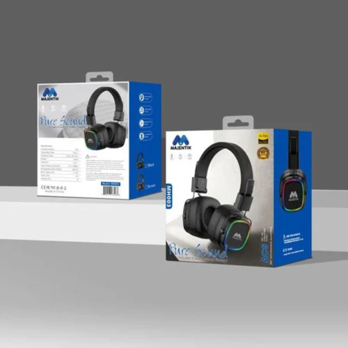 اشتري سماعة الجيمنج والوايرلس Majentik MH003 في مصر. إضاءة RGB جذابة، وزن خفيف، صوت HD Bass قوي بمشغلات 40 Large Speakers، بطارية تدوم حتى 18 ساعة، ومايك مدمج للمكالمات والألعاب!