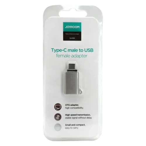 اشتري محول OTG المعدني Joyroom S-H151 من تايب سي إلى USB بأسعار ممتازة في مصر. نقل بيانات سريع، دعم توصيل الفلاشات والماوس للهواتف واللابتوبات، وهيكل معدني متين!
