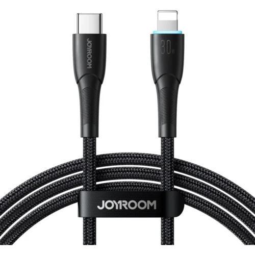 اشتري كابل شحن الآيفون السريع Joyroom SA32-CL3 بقدرة 30W في مصر. تصميم مضفر متين مع إضاءة LED ليلية، شريحة حماية ذكية للبطارية، ونقل بيانات سريع 1 متر.