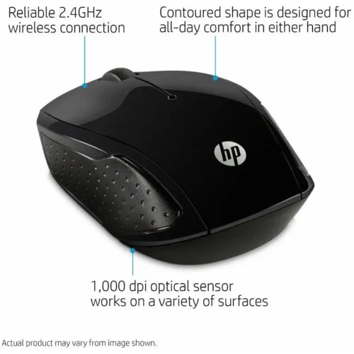 اشتري ماوس HP 200 Wireless الأصلي بحالة الـ Open Box بالسوق المصري. حساسية 1000DPI، مدى 10 أمتار، تصميم مريح لليدين، وأداء عملي للمكاتب واللابتوب بسعر اقتصادي!