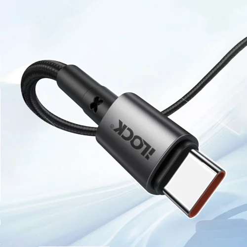 اشتري كابل شحن ونقل بيانات Type-C إلى Type-C من iLock no.5089 بقدرة 65W في مصر. خامة قماشية مضفرة فائقة التحمل، شريحة E-Marker لحماية البطارية، وطول 1 متر. شحن سريع للاب توب والموبايل!