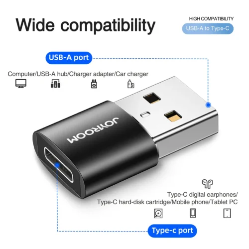 اشتري عرض قطعتين محول USB إلى Type-C المعدني Joyroom S-H151 من جويروم بأسعار ممتازة في مصر. شحن سريع 3A، نقل بيانات، وهيكل زنك متين للشواحن واللابتوب.