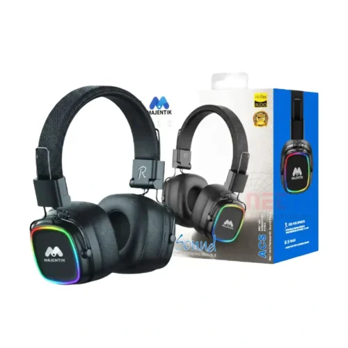 اشتري سماعة الجيمنج والوايرلس Majentik MH003 في مصر. إضاءة RGB جذابة، وزن خفيف، صوت HD Bass قوي بمشغلات 40 Large Speakers، بطارية تدوم حتى 18 ساعة، ومايك مدمج للمكالمات والألعاب!